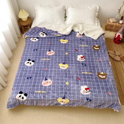 91家纺网 家纺一手货源 找家纺 顾里2020新款ins网红少女心温暖牌羊羔绒毯 动物庆典