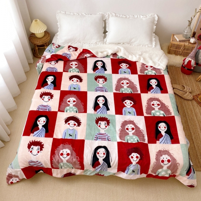 91家纺网 家纺一手货源 找家纺 顾里2020新款ins网红少女心温暖牌羊羔绒毯 巴黎故事