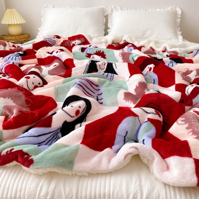 91家纺网 家纺一手货源 找家纺 顾里2020新款ins网红少女心温暖牌羊羔绒毯 巴黎故事