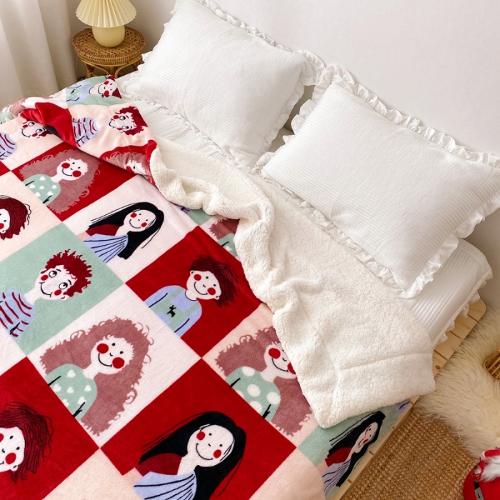 91家纺网 家纺一手货源 找家纺 顾里2020新款ins网红少女心温暖牌羊羔绒毯 巴黎故事