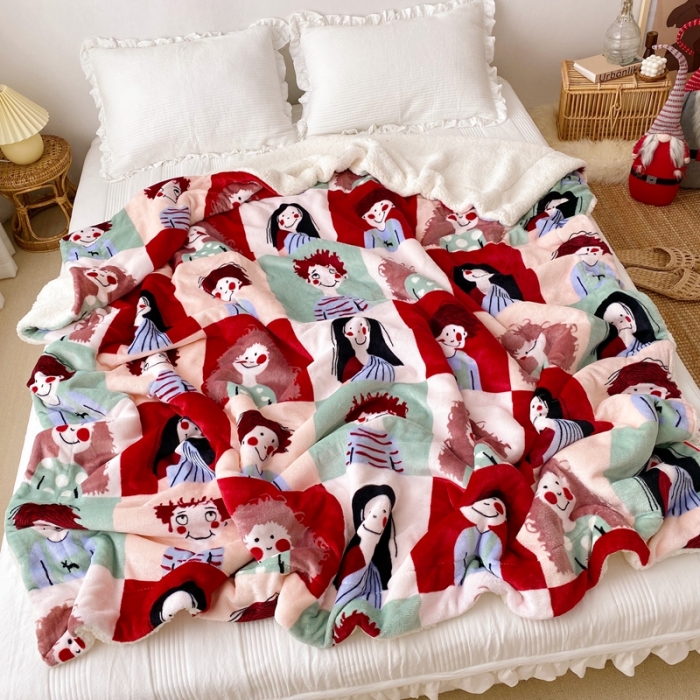 91家纺网 家纺一手货源 找家纺 顾里2020新款ins网红少女心温暖牌羊羔绒毯 巴黎故事