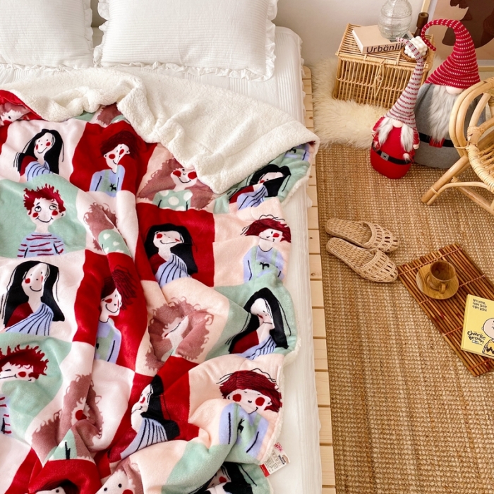 91家纺网 家纺一手货源 找家纺 顾里2020新款ins网红少女心温暖牌羊羔绒毯 巴黎故事