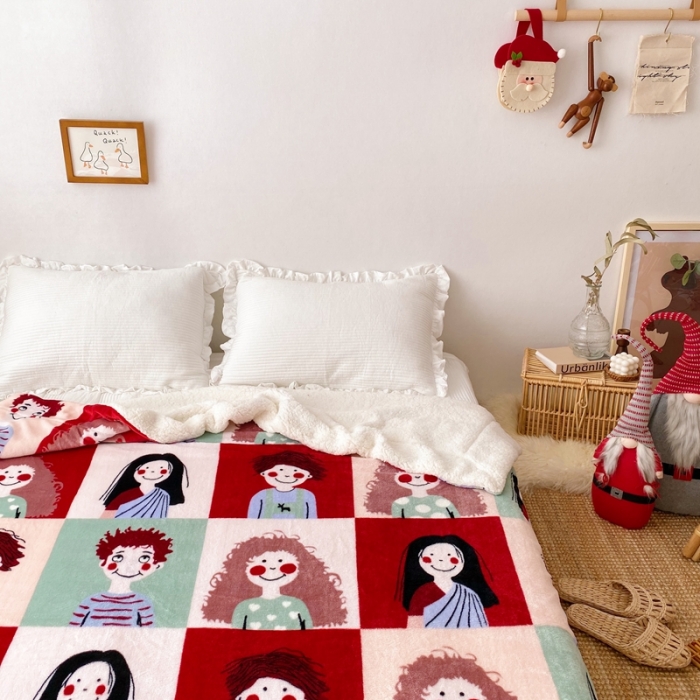 91家纺网 家纺一手货源 找家纺 顾里2020新款ins网红少女心温暖牌羊羔绒毯 巴黎故事