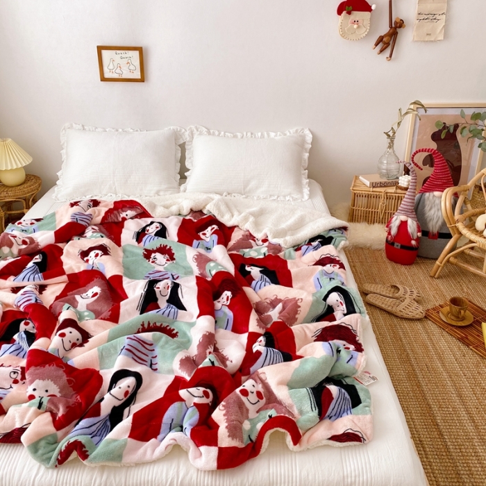 91家纺网 家纺一手货源 找家纺 顾里2020新款ins网红少女心温暖牌羊羔绒毯 巴黎故事