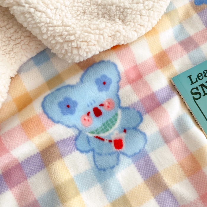 91家纺网 家纺一手货源 找家纺 顾里2020新款ins网红少女心温暖牌羊羔绒毯 彩格考拉