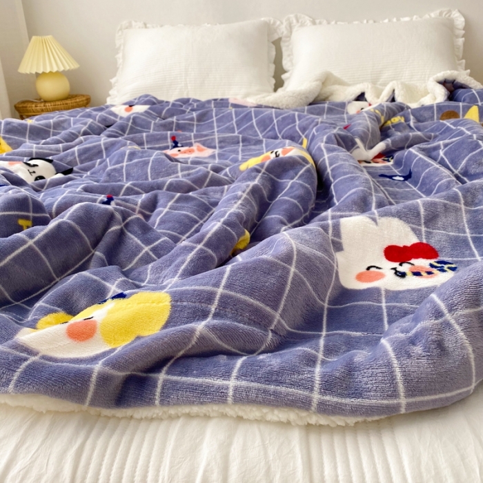 91家纺网 家纺一手货源 找家纺 顾里2020新款ins网红少女心温暖牌羊羔绒毯 动物庆典