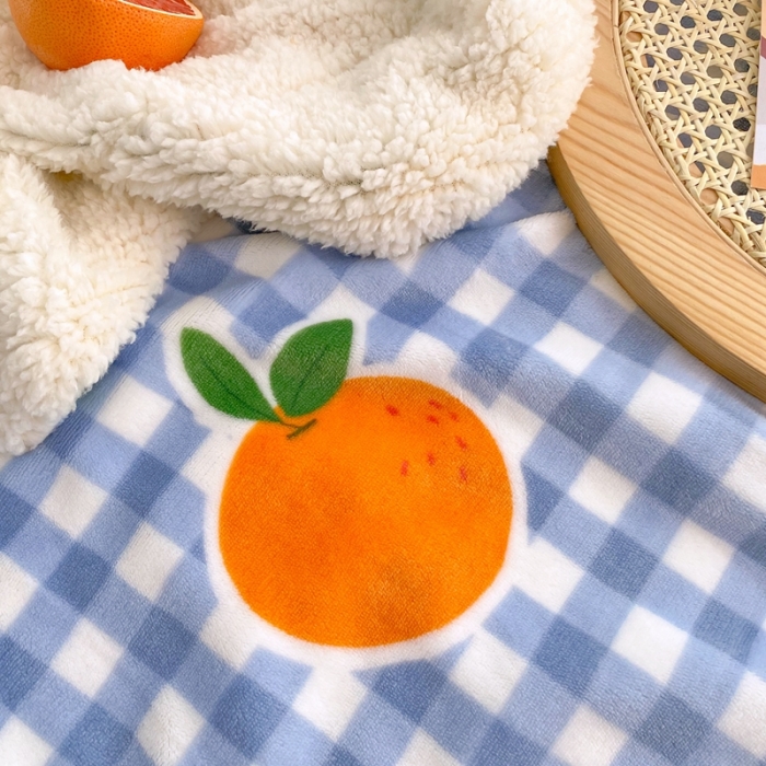 91家纺网 家纺一手货源 找家纺 顾里2020新款ins网红少女心温暖牌羊羔绒毯 格子橘子