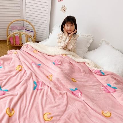 91家纺网 家纺一手货源 找家纺 顾里2020新款ins网红少女心温暖牌羊羔绒毯 美少女蜜桃