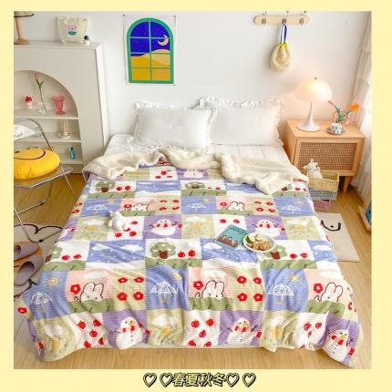 91家纺网 家纺一手货源 找家纺 顾里 新款ins网红少女心温暖牌魔法牛奶绒毛毯 春夏秋冬