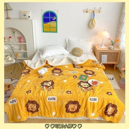 91家纺网 家纺一手货源 找家纺 顾里 新款ins网红少女心温暖牌魔法牛奶绒毛毯 可爱狮子
