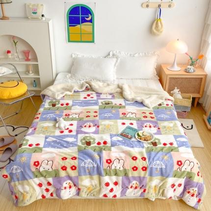 顾里 新款ins网红少女心温暖牌魔法牛奶绒毛毯 春夏秋冬