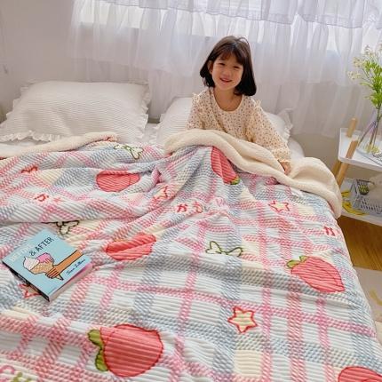 91家纺网 家纺一手货源 找家纺 顾里 新款ins网红少女心温暖牌魔法牛奶绒毛毯 冰淇淋格蜜桃