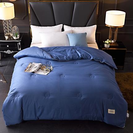 91家纺网 家纺一手货源 找家纺 德芙2020新款纯色整张棉高密磨毛亲肤被 藏蓝