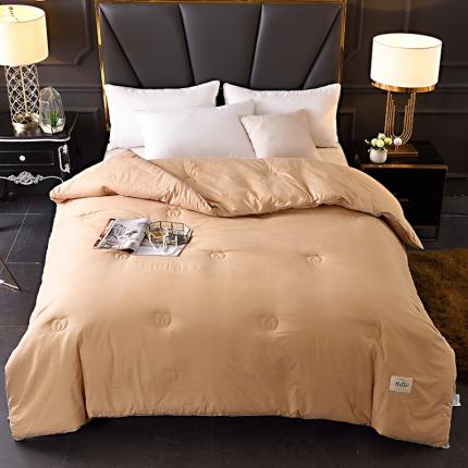 91家纺网 家纺一手货源 找家纺 德芙2020新款纯色整张棉高密磨毛亲肤被 古金色