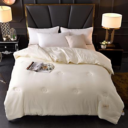 91家纺网 家纺一手货源 找家纺 德芙2020新款纯色整张棉高密磨毛亲肤被 象牙黄