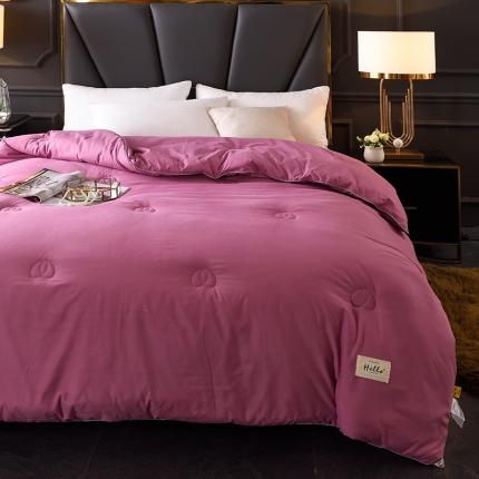 德芙2020新款纯色整张棉高密磨毛亲肤被 丁香紫