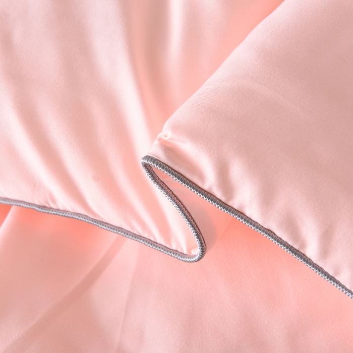 91家纺网 家纺一手货源 找家纺 德芙2020新款纯色整张棉高密磨毛亲肤被 粉玉色