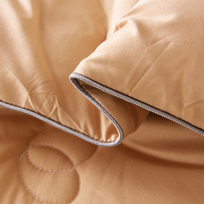 91家纺网 家纺一手货源 找家纺 德芙2020新款纯色整张棉高密磨毛亲肤被 古金色