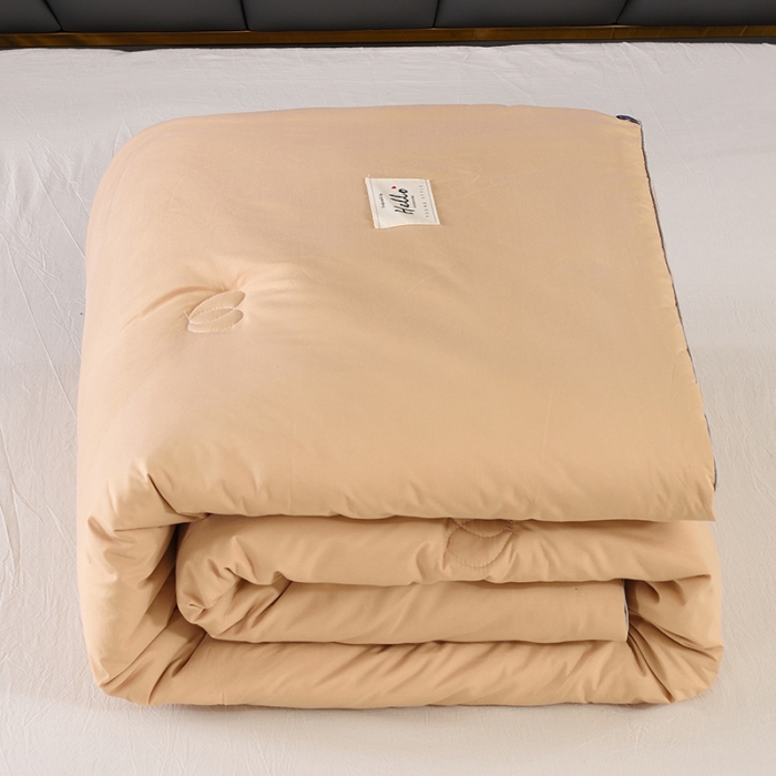 91家纺网 家纺一手货源 找家纺 德芙2020新款纯色整张棉高密磨毛亲肤被 古金色