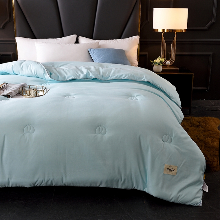 91家纺网 家纺一手货源 找家纺 德芙2020新款纯色整张棉高密磨毛亲肤被 水晶绿 