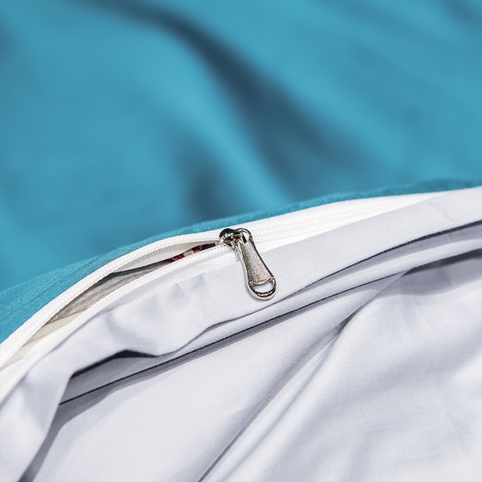 91家纺网 家纺一手货源 找家纺 骏腾 2022新款全棉羽毛绣花四件套 羽毛-宝兰+银灰