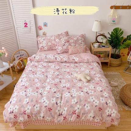 91家纺网 家纺一手货源 找家纺 （总）星期八 2020新款秋冬加厚保暖牛奶绒四件套