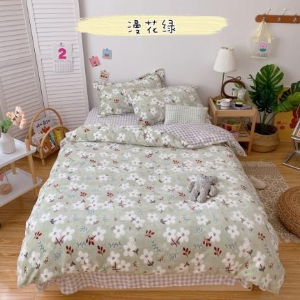 91家纺网 家纺一手货源 找家纺 （总）星期八 2020新款秋冬加厚保暖牛奶绒四件套