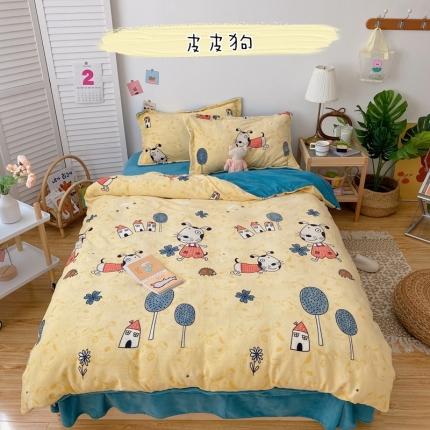 91家纺网 家纺一手货源 找家纺 （总）星期八 2020新款秋冬加厚保暖牛奶绒四件套