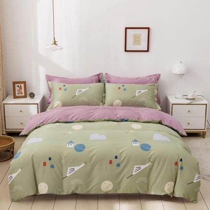 91家纺网 家纺一手货源 找家纺 星期三 2020年秋冬新款全棉13372四件套（加老板微信有会员价） 小夜莺