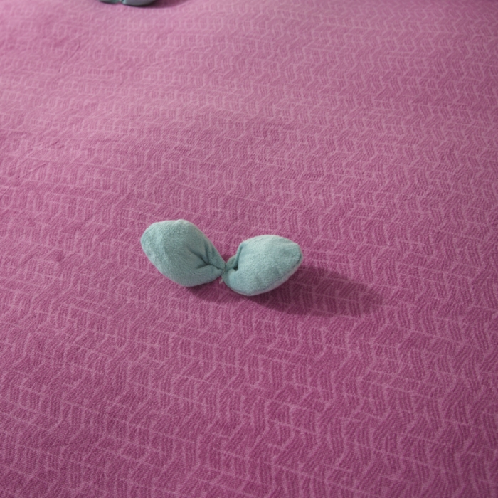 91家纺网 家纺一手货源 找家纺 兴美佳新款日式简约小清新提花牛奶绒四件套唯爱-胭脂粉