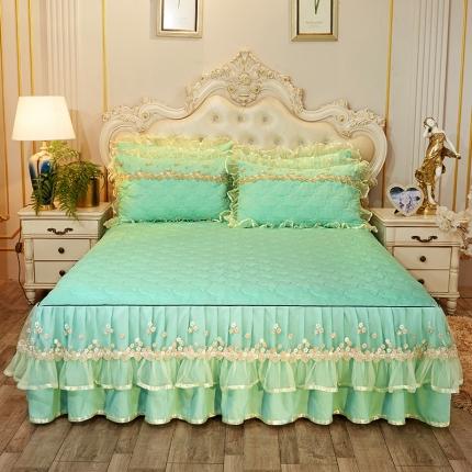 91家纺网 家纺一手货源 找家纺 （总）瑞宝 2025新款夹棉加厚磨毛床裙梦恋系列床裙三件套