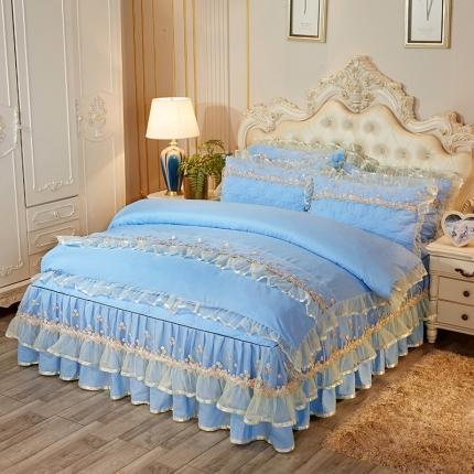 91家纺网 家纺一手货源 找家纺 （总）瑞宝 2025新款夹棉加厚磨毛床裙梦恋系列单被套