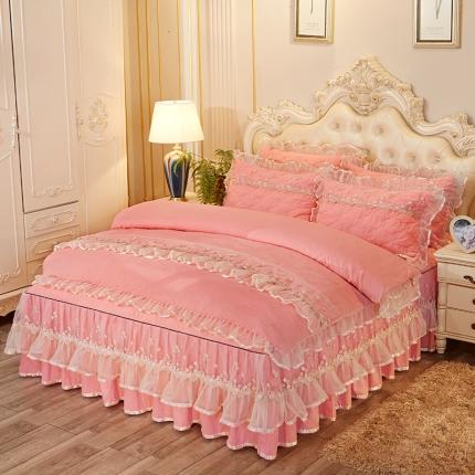 91家纺网 家纺一手货源 找家纺 （总）瑞宝 2025新款夹棉加厚磨毛床裙梦恋系列单被套