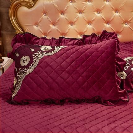 91家纺网 家纺一手货源 找家纺 （总）瑞宝 2025新款水晶绒夹棉米拉花园系列一对枕套