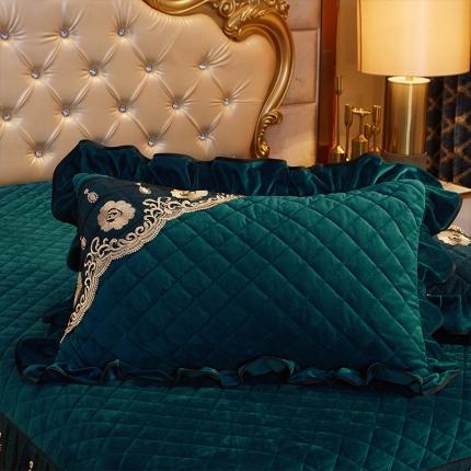 91家纺网 家纺一手货源 找家纺 （总）瑞宝 2025新款水晶绒夹棉米拉花园系列一对枕套