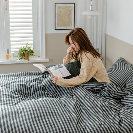 91家纺网 家纺一手货源 找家纺 （总）华超针织 2021新款针织条纹四件套