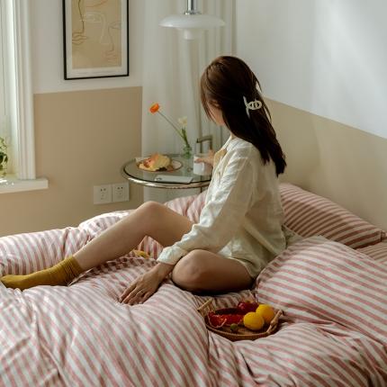 91家纺网 家纺一手货源 找家纺 （总）华超针织 2021新款针织条纹四件套