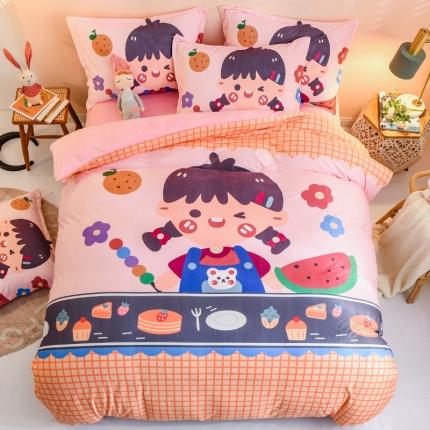 91家纺网 家纺一手货源 找家纺 （总）卡初 2020新款秋冬大版宝宝绒牛奶绒四件套