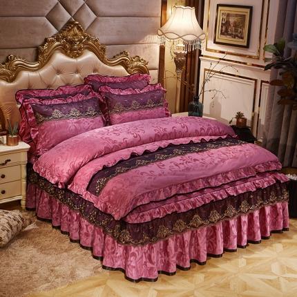 91家纺网 家纺一手货源 找家纺 （总）瑞宝 2025新款天鹅绒压花床裙花颜系列单被套