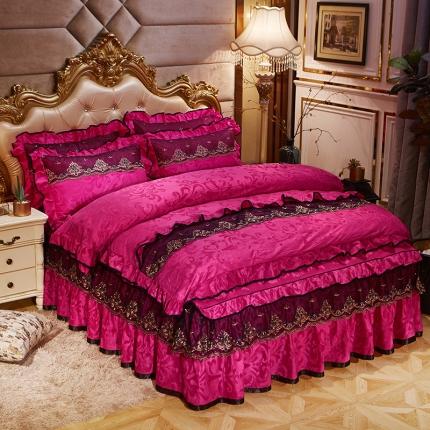 91家纺网 家纺一手货源 找家纺 （总）瑞宝 2025新款天鹅绒压花床裙花颜系列单被套