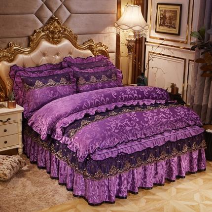 91家纺网 家纺一手货源 找家纺 （总）瑞宝 2025新款天鹅绒压花床裙花颜系列单被套