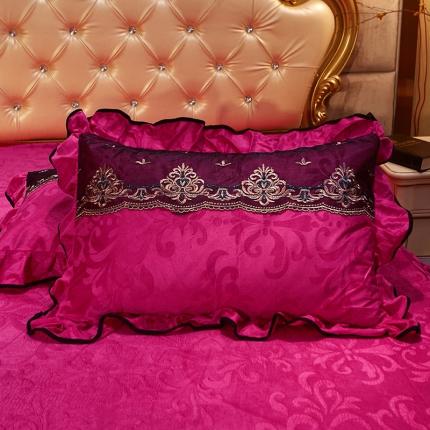 91家纺网 家纺一手货源 找家纺 瑞宝 2025新款天鹅绒压花臻美系列单枕套 玫红