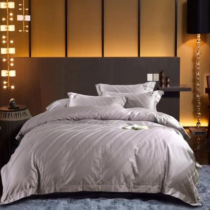 91家纺网 家纺一手货源 找家纺 娇逸 2020新款100支澳棉提花刺绣款四件套 魅力紫