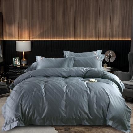 91家纺网 家纺一手货源 找家纺 娇逸 2020新款100支澳棉提花刺绣款四件套 椰子灰