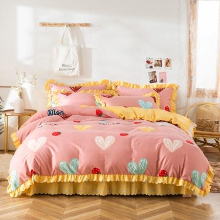 91家纺网 家纺一手货源 找家纺 （总）纽缦 2020新款加厚磨毛床裙款四件套