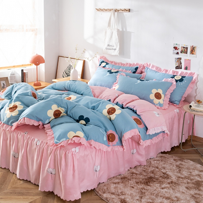 91家纺网 家纺一手货源 找家纺 （总）纽缦 2020新款加厚磨毛床裙款四件套