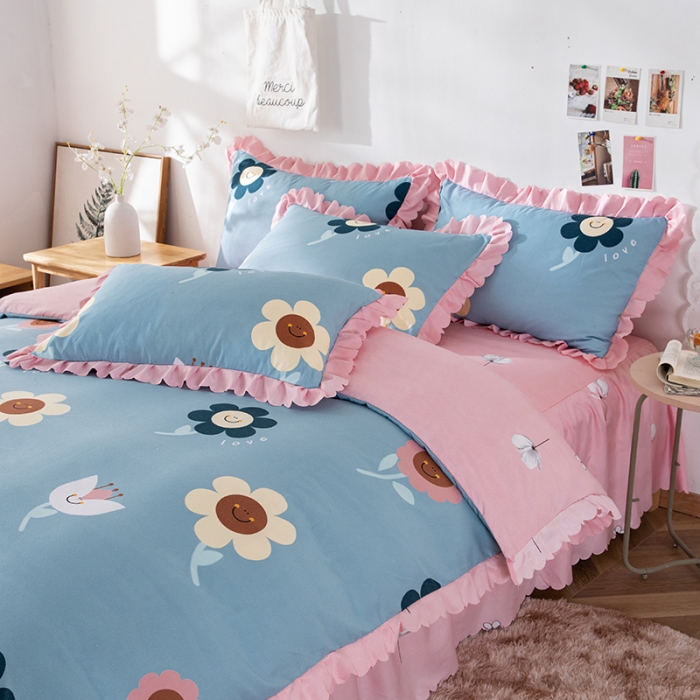 91家纺网 家纺一手货源 找家纺 （总）纽缦 2020新款加厚磨毛床裙款四件套