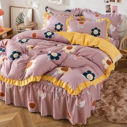 91家纺网 家纺一手货源 找家纺 （总）纽缦 2020新款加厚磨毛夹棉床裙款四件套