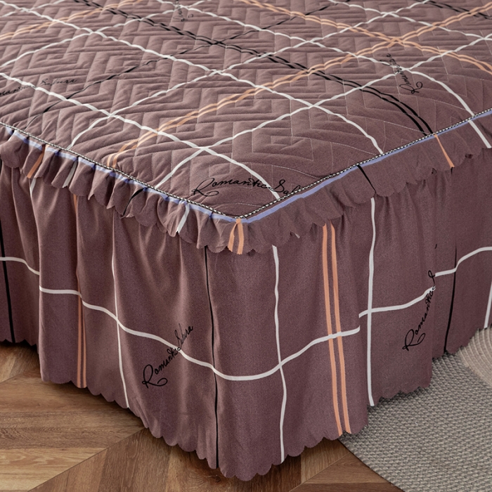 91家纺网 家纺一手货源 找家纺 纽缦 2020新款加厚磨毛夹棉床裙款四件套 随想