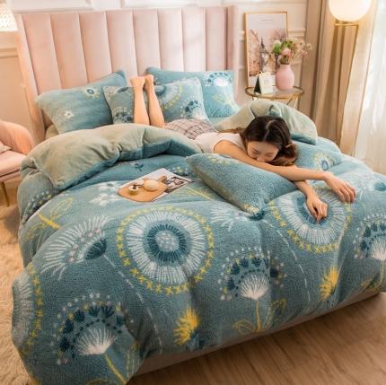 91家纺网 家纺一手货源 找家纺 （总）印季2024新款加密羊羔绒印花四件套水晶绒法莱绒四件套